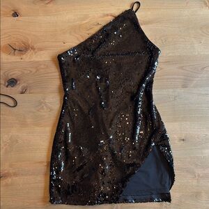 NWOT H:ours Elegant Black Sequin Dress